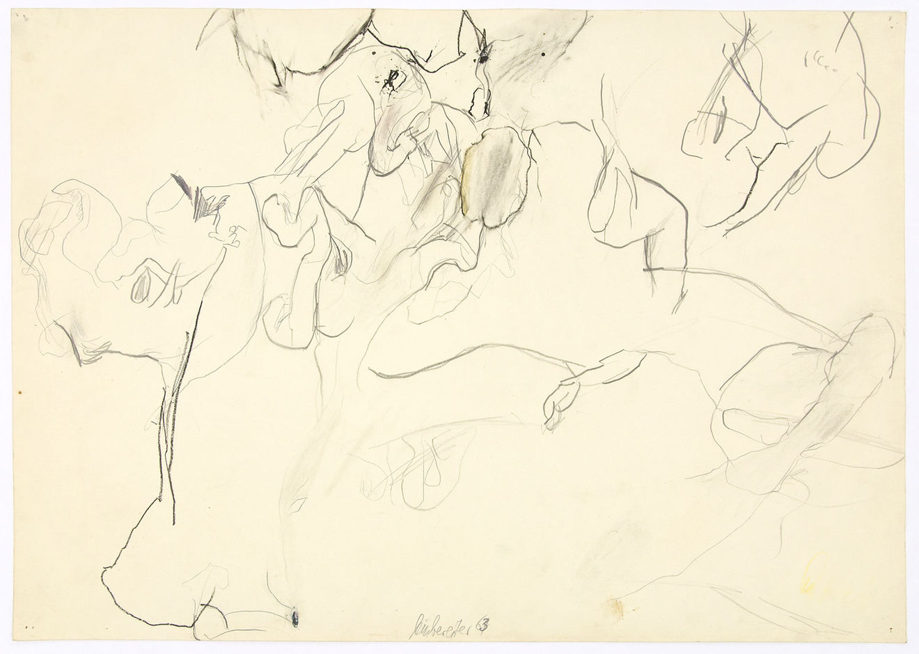 Otfried Rautenbach, Ohne Titel, 1963, Blei- und Buntstift auf Papier, 42,8 x 61 cm