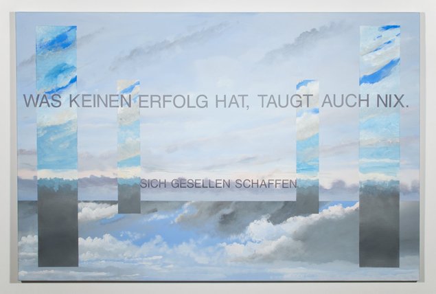 Bildnachweis: Ludger Gerdes, Was keinen Erfolg hat taugt auch nix, 2000, Öl auf Leinwand, 160 x 240 cm. Foto: Stiftung Kunstfonds, © VG Bild-Kunst, Bonn 2020 