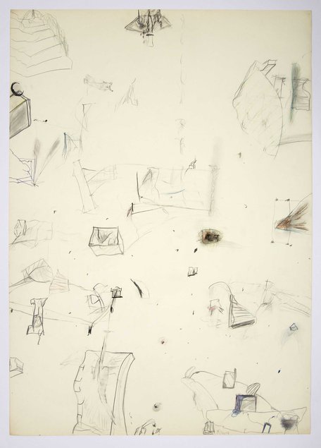 Otfried Rautenbach, Ohne Titel, 1968, Bleistift und Buntstift auf Papier, 88 x 62,1 cm, Foto: Stiftung Kunstfonds, © Nachlass Otfried Rautenbach