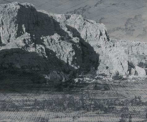 <p>Heike Negenborn, Netscape 5 – Landschaft im Wandel, 2019, 130 × 155 cm, Acrylfarbe, Pigmenttinte, Mischtechnik auf Leinwand, Malerei aus der Serie „Netscape“</p>