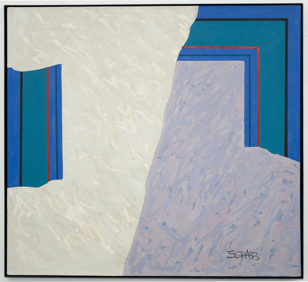 Kurt M. Schulz-Schönhausen, Akro Korinth I, 1983, Acryl auf Leinwand, 110 x 120 cm