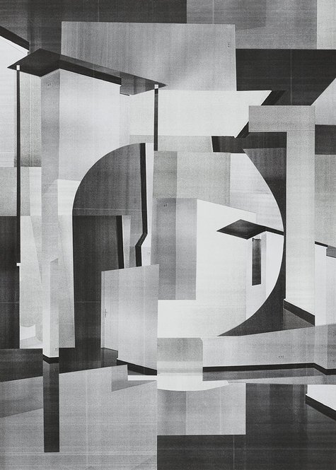 <p>Almut Hilf, Aus der 27-teiligen Serie Denken im Bestand IV, berührt, geführt (5), 63 x 45 cm, Inkjet nach analoger Papiercollage, 2019, © Almut Hilf</p>